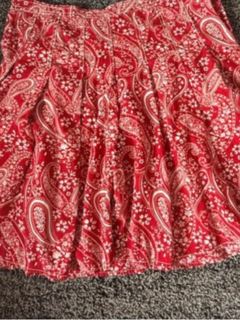 Tommy Hilfiger Red Paisley Circle Skirt